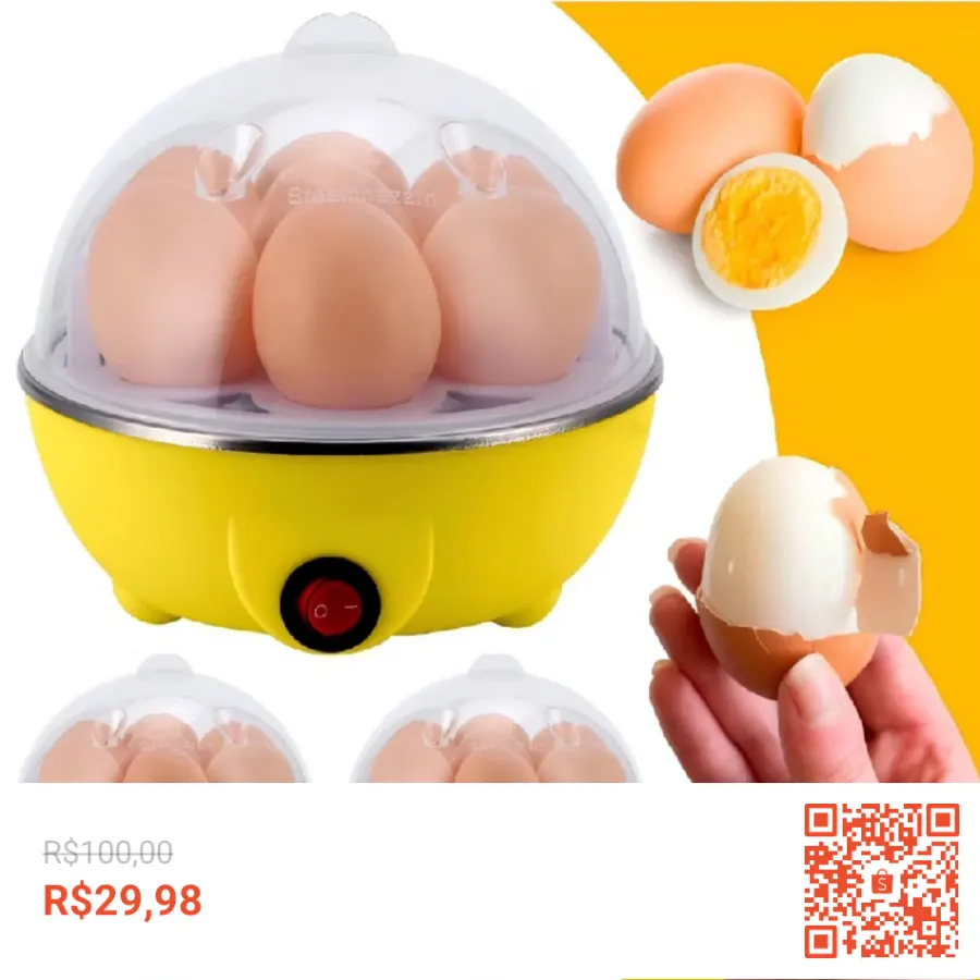 Cozedor De Ovos Portátil Elétrico Amarelo Cozinha A Vapor